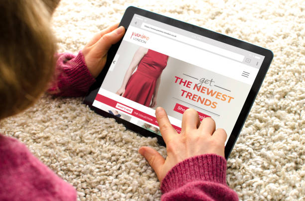 Online shopping with a digital tablet computer from home