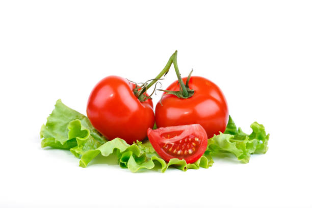 istock Red ripe tomatoes on a white background 684932656