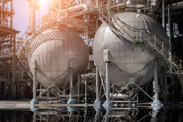 istock Gas oil refinery storage tank . 684939494