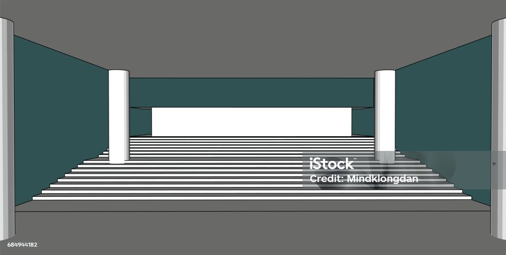 Sketch Design Of Interior Hall Vector Stock Illustration - Download ...