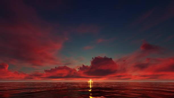 istock dark red sunset clouds in the ocean 684946622