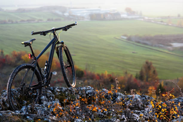 istock mountain-bycicle with beautiful landscape image 684947120