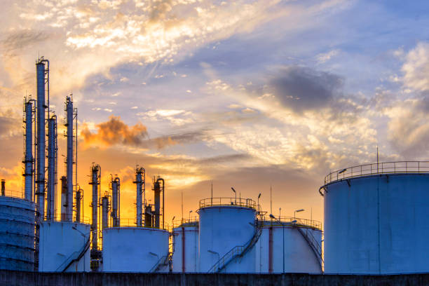 istock Oil refinery plant at sunrise. 684947826