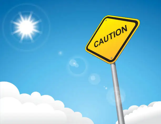 Vector illustration of Caution road sign