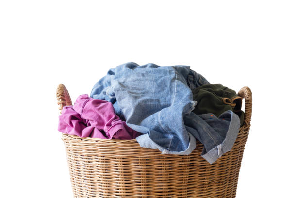 istock Clothes are put in a basket. 684955612