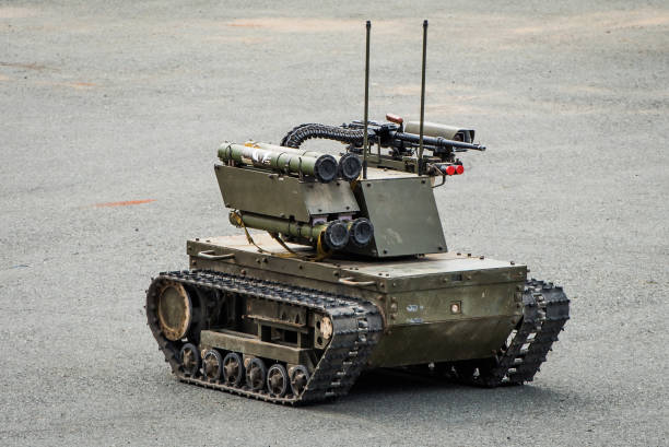 "Platform-M"  combat robot stock photo