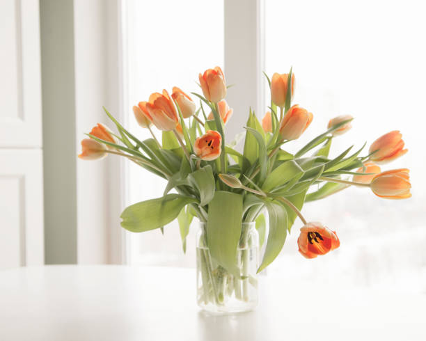 istock Bunch of tulips on the table. 685003008