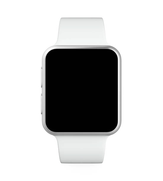 White Smart Watch Isolated White Smart Watch isolated on white background. 3D render smart watch stock pictures, royalty-free photos & images