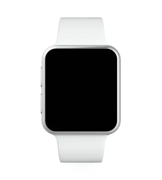 White Smart Watch isolated on white background. 3D render