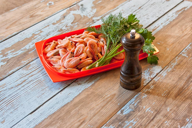 istock Multitude of boiled shrimps, close-up 685021454