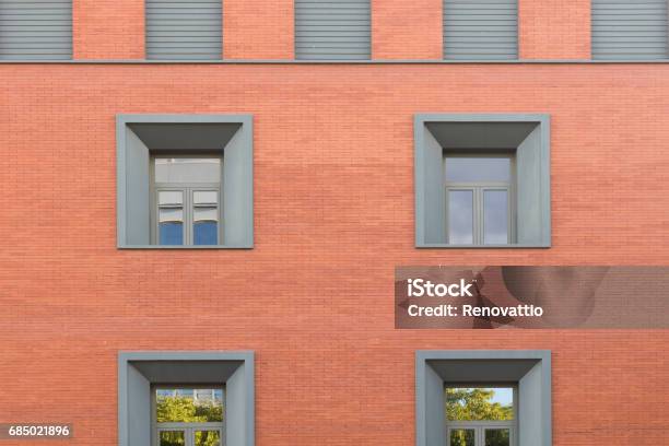 Abstract Facade Stock Photo - Download Image Now - Architecture, Brick, Brick Wall