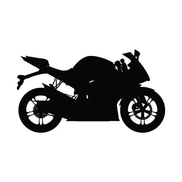 Vector illustration of Motorcycle, silhouette sport bike