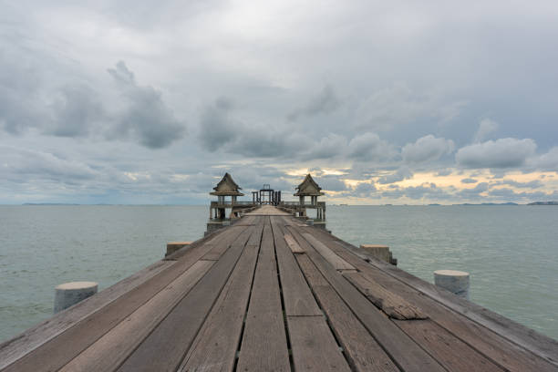 Wooden bridge to the ocean