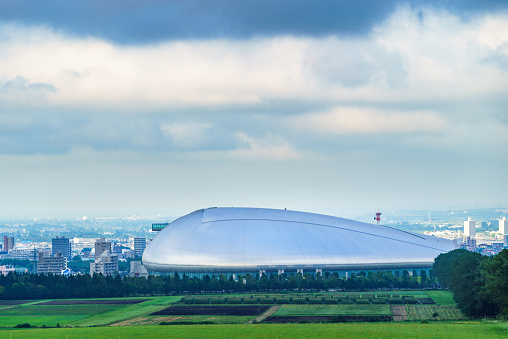 Sapporo, Hokkaido, Japan - August 25, 2016: Sapporo Dome is the heart of sports and entertainment in Northern Japan.