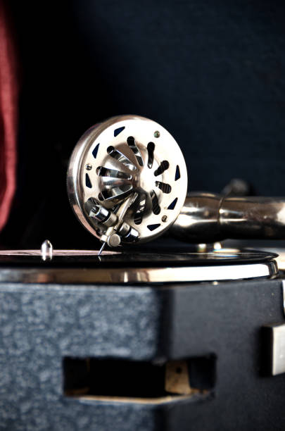 istock Gramophone needle sound music retro close-up 685052882