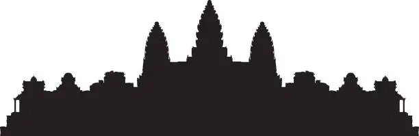 Vector illustration of Angkor Wat, Cambodia