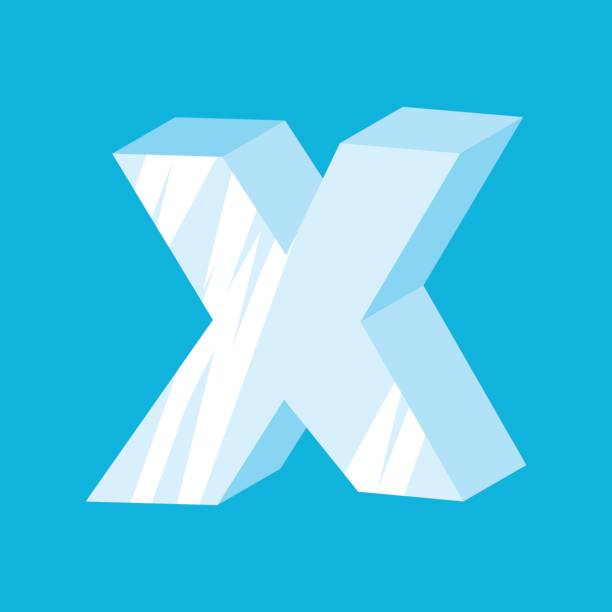 istock letter X ice font. Icicles alphabet. freeze lettering. Iceberg ABC sign 685066438