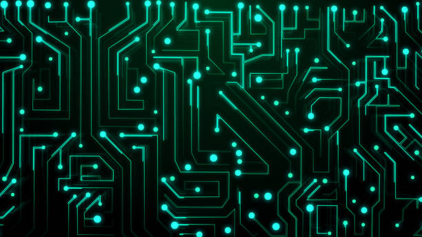 istock Dark green circuit board technology background. graphic design 685067454
