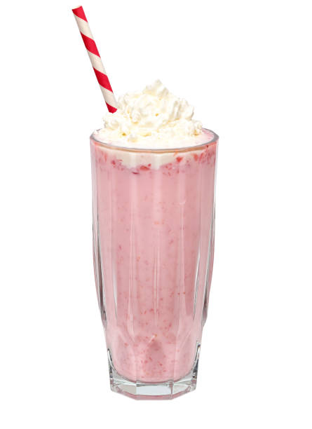 istock Strawberry milkshake in glass 685070156