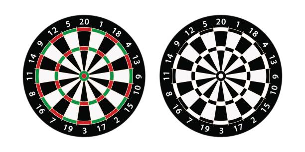 target papan dart - papan lempar panah ilustrasi stok