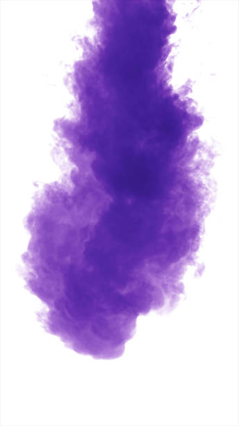 istock Purple dense smoke on a white background isolated 685070928