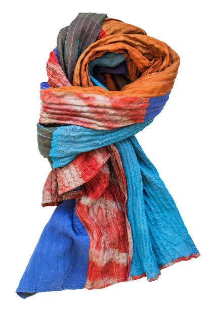istock knotted stitched scarf from batik and painted silk 685071360