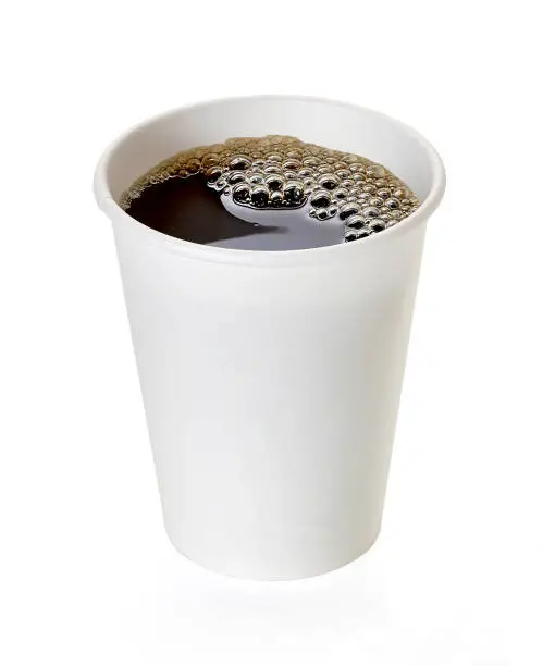 Coffee in takeaway cup isolated on white background including clipping path