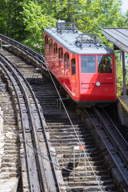 istock Red cogwheel train in Lucerne,  Switzerland 685117860