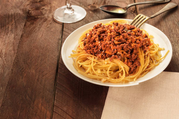istock Plate of pasta with meat and tomato sauce 685118038