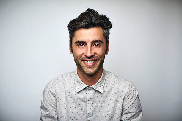 male professional smiling over white background - 畫像 圖片 個照片及圖片檔