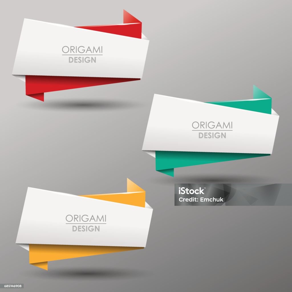 Värikkäät origamivektori-bannerit - Rojaltivapaa avainsanalla Abstrakti ja tyyppiä kuvapankin vektori