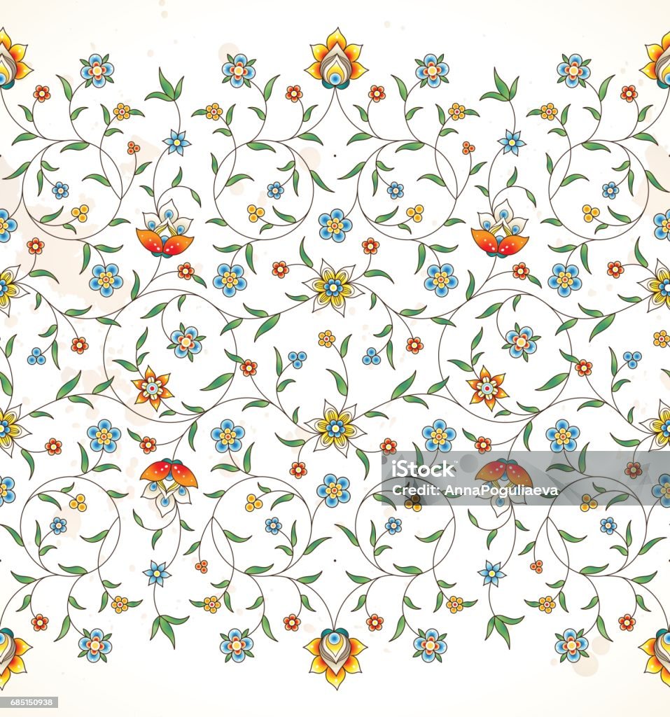 Vector Seamless Pattern In Eastern Style Stock Illustration - Download ...