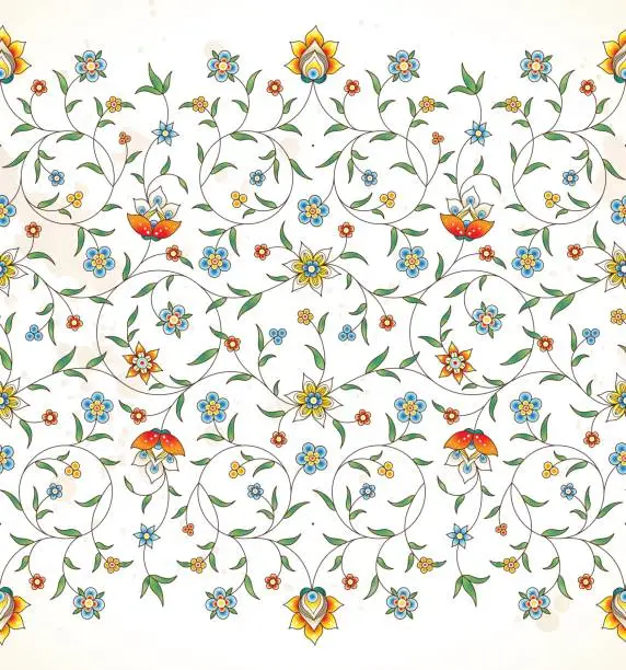 Vector illustration of Vector seamless pattern in Eastern style.