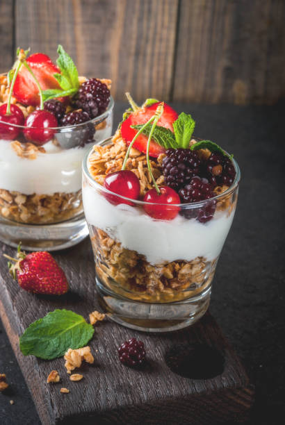 istock Summer breakfast with fresh berries and fruits 685164882