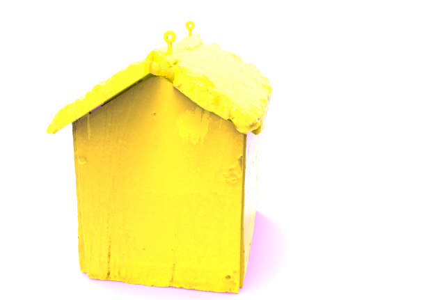 3D render isolate bird house / wooden house