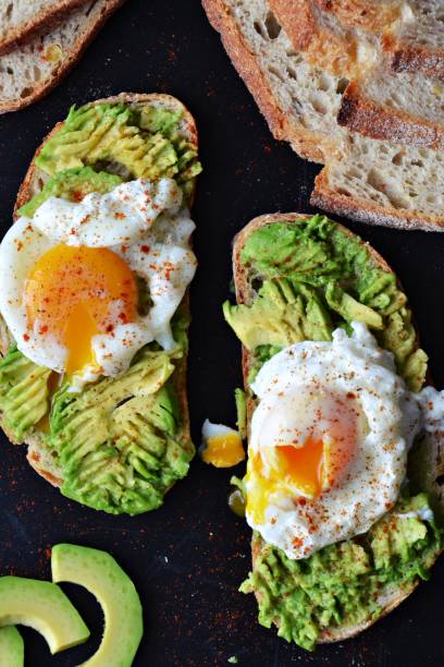 istock Poached egg and avocado toasts. Healthy breakfast 685188274