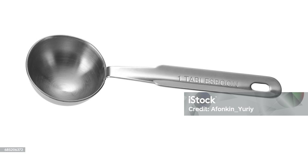 Metal Measuring Spoon Tablespoon Isolated On White Background