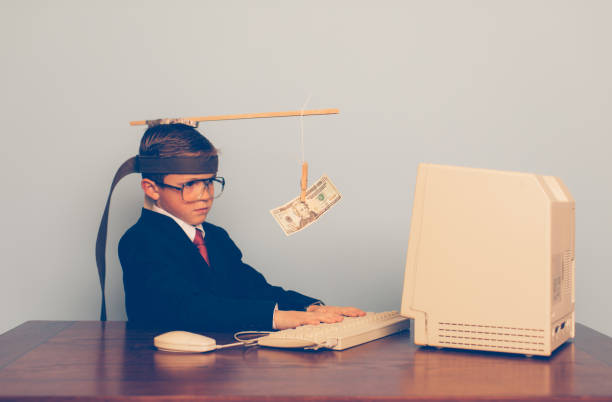 istock Young Business Boy Uses Motivation at Work 685218258