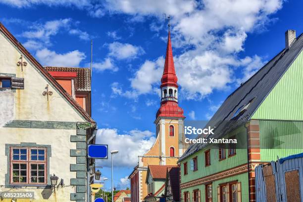 Traditional Colorful Buildings In Parnu Esonia Stock Photo - Download Image Now - Estonia, Pärnu County, Architecture