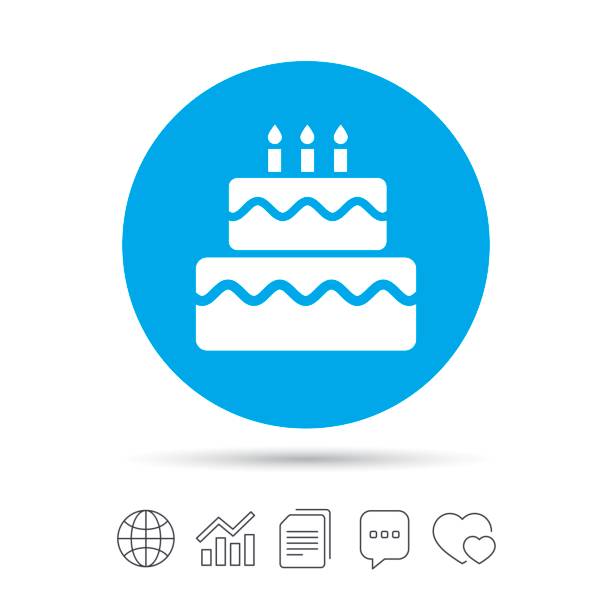 istock Birthday cake sign icon. Burning candles symbol. 685238726