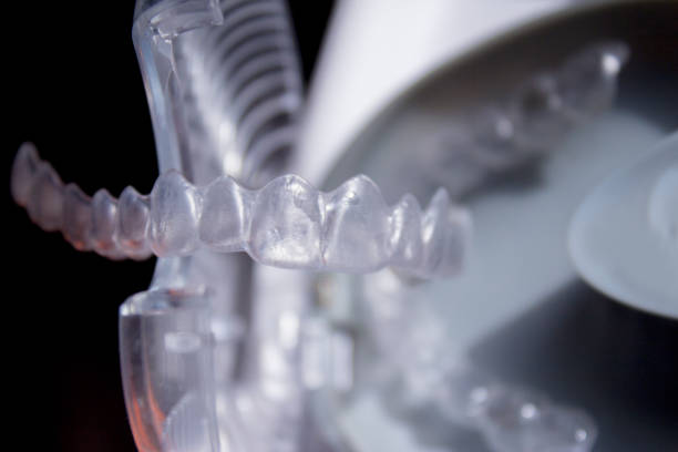 istock Part of an invisible dental corrector 685238826