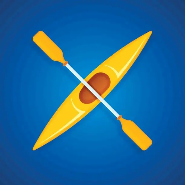 Vector illustration of Yellow Kayak