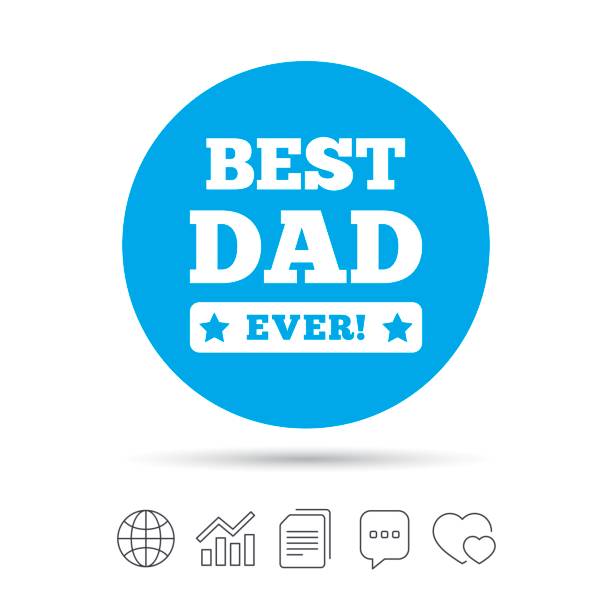 Best father ever sign icon. Award symbol. Best father ever sign icon. Award symbol. Exclamation mark. Copy files, chat speech bubble and chart web icons. Vector best dad ever stock illustrations