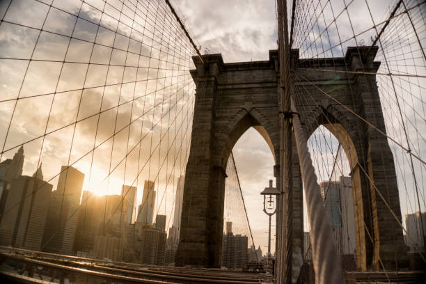 istock Manhattan Skyline from Brooklyn Bridge at Dusk 685262726