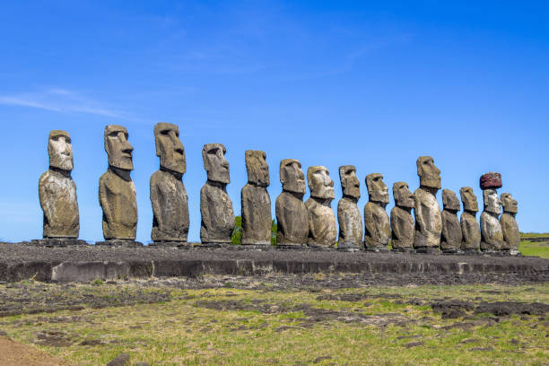 istock Moai Statues of Ahu Tongariki - Easter Island, Chile 685282724