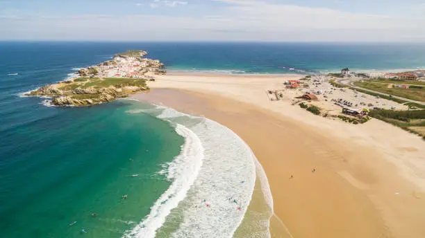 Island Baleal naer Peniche on the shore of the ocean west coast of Portugal