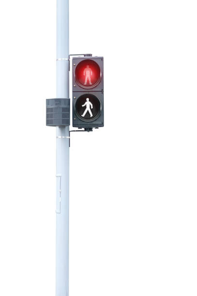 istock Traffic lights, Red signal, Stop on white background with clipping path 685306460