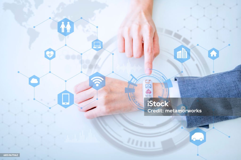 smart watch, wearable device  concept Wearable Computer Stock Photo
