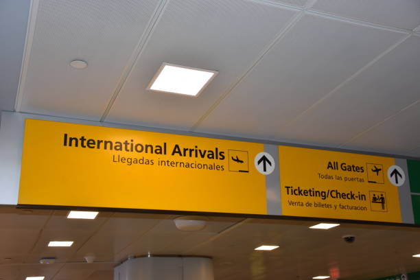 istock Yellow sign, Miami airport 685410132