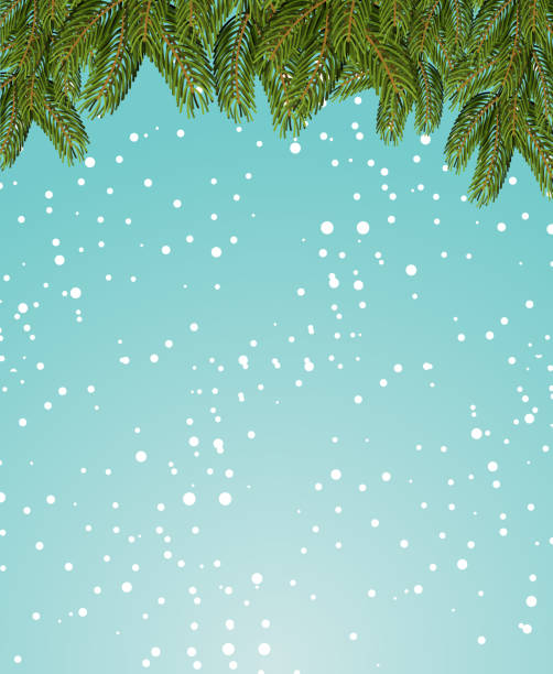 istock Branches of fir and snow. Background for Christmas. Template for new year. falling snowflakes 685417292